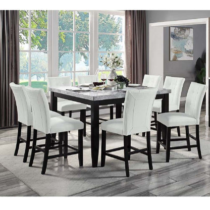 ACME Furniture - Hussein - Counter Height Table - Natural Marble & Black  - DN01444A view 6