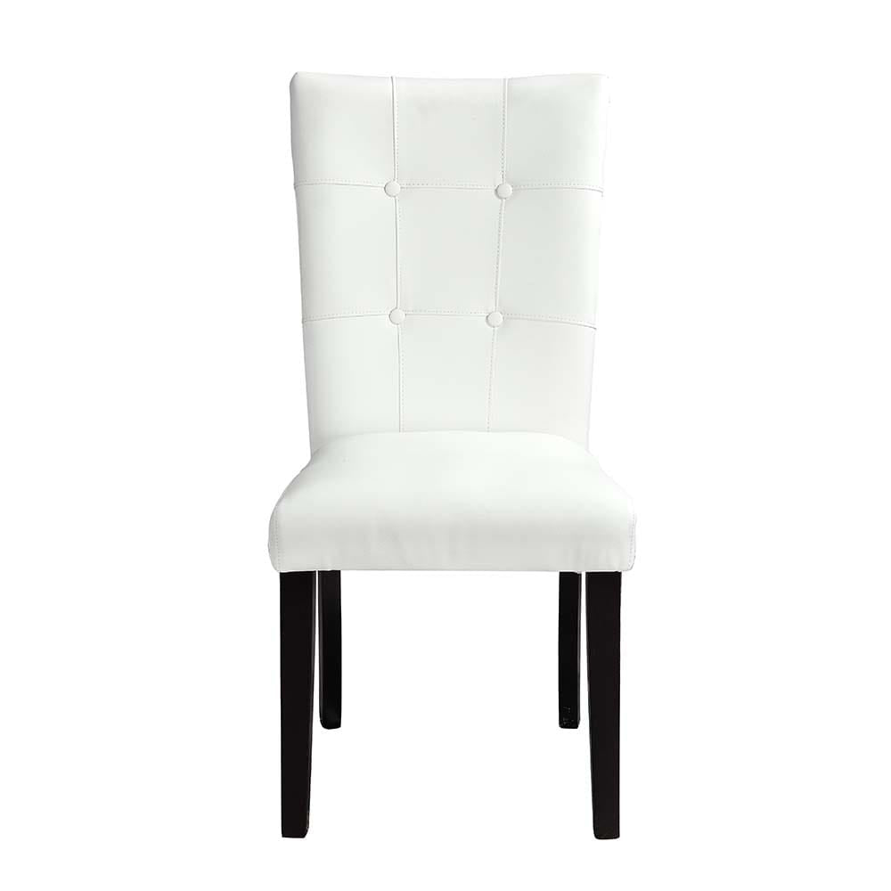 ACME Furniture - Hussein - Side Chair (Set of 2) - White Synthetic Leather & Black Finish - DN01447 view 3