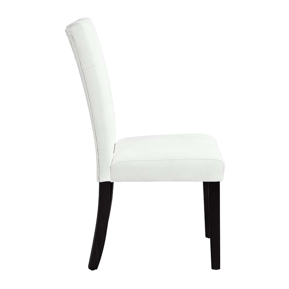 ACME Furniture - Hussein - Side Chair (Set of 2) - White Synthetic Leather & Black Finish - DN01447 view 4