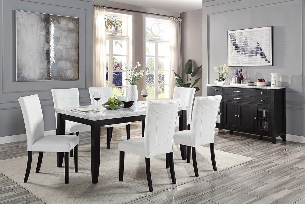 ACME Furniture - Hussein - Side Chair (Set of 2) - White Synthetic Leather & Black Finish - DN01447 view 7