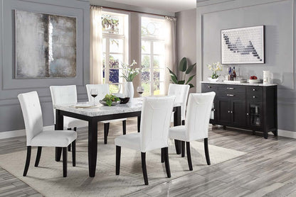 ACME Furniture - Hussein - Side Chair (Set of 2) - White Synthetic Leather & Black Finish - DN01447 view 7