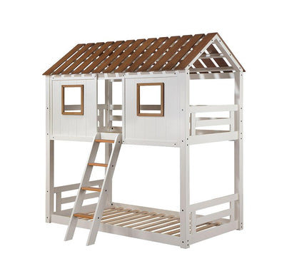 ACME Furniture - Inara Bunk Bed (T/T) - White & Rustic Oak Finish - BD02051 veiw 2