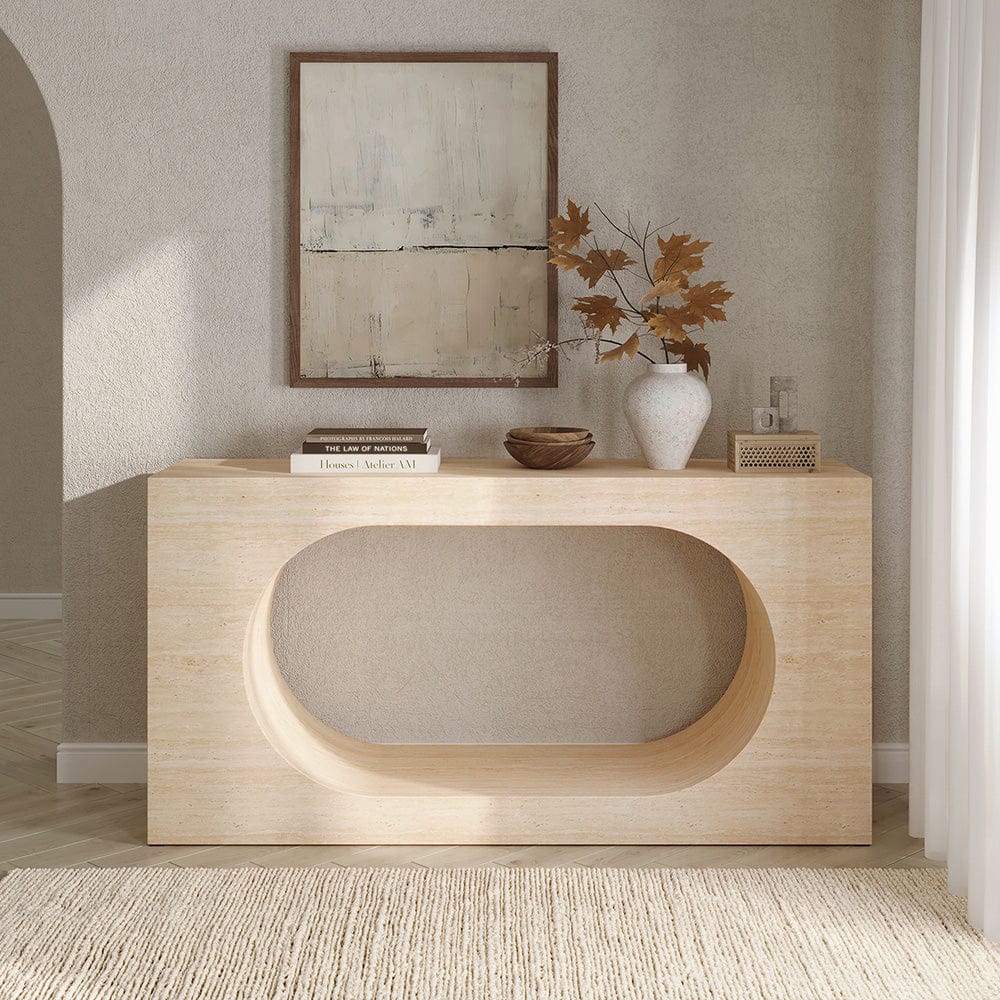 ACME Furniture - Inca - Console Table - Travertine Stone  - AC04737 view 3