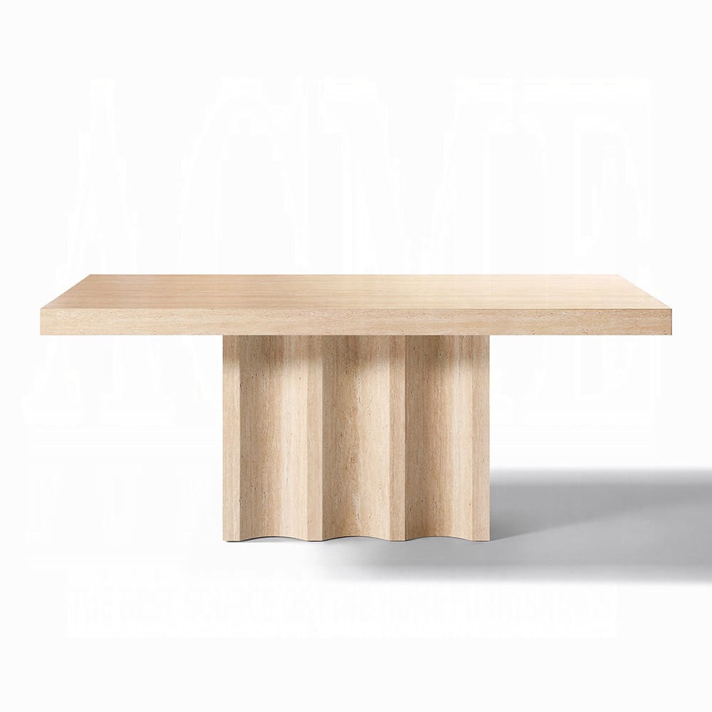 ACME Furniture - Inca - Dining Table - Travertine Stone  - DN04745 view 2