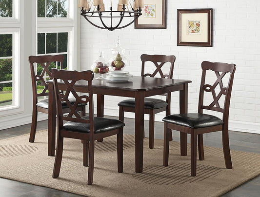 ACME Furniture - Ingeborg 5Pc Pack Dining Set - Black Synthetic Leather & Espresso - 71835 veiw 2