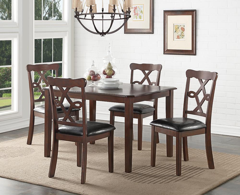 ACME Furniture - Ingeborg 5Pc Pack Dining Set - Black Synthetic Leather & Espresso - 71835 veiw 7