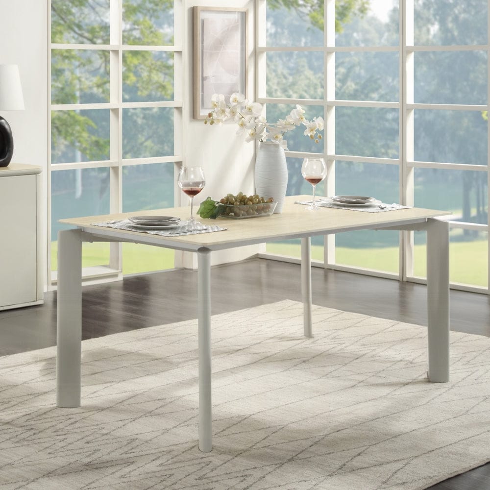 ACME Furniture - Ingram Dining Table - Ceramic Top & Light Gray Finish - DN03105 view 4