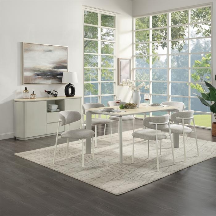 ACME Furniture - Ingram Dining Table - Ceramic Top & Light Gray Finish - DN03105 veiw 3