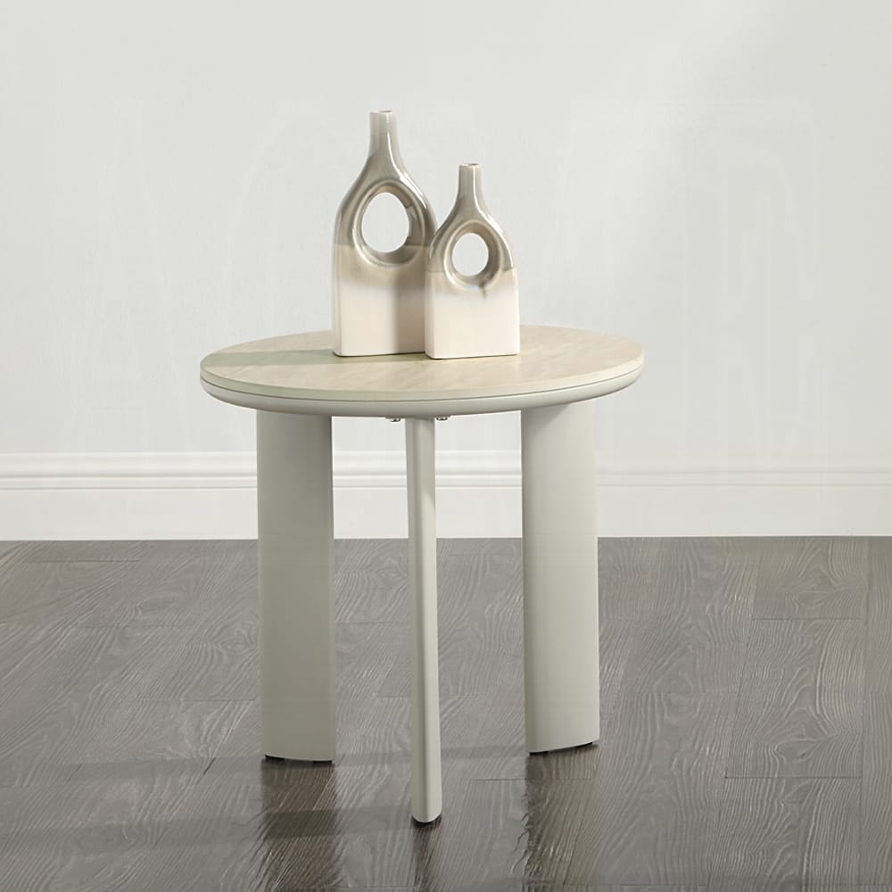 ACME Furniture - Ingram End Table - Ceramic Top & Light Gray Finish - LV03116 view 3