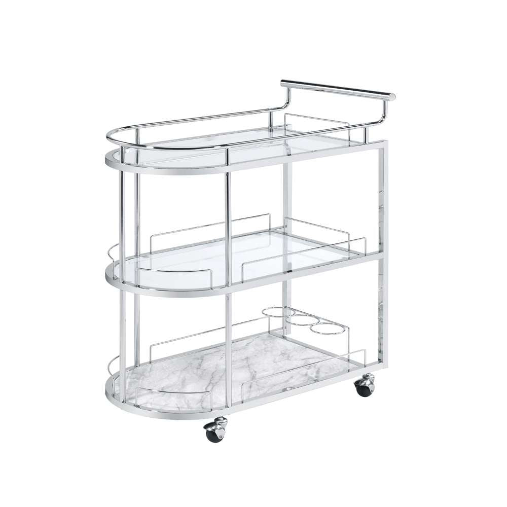 ACME Furniture - Inyo Serving Cart - Clear Glass & Chrome - AC00161 view 1
