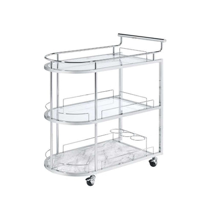 ACME Furniture - Inyo Serving Cart - Clear Glass & Chrome - AC00161 view 1