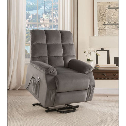 ACME Furniture - Ipompea - Recliner w/Power Lift & Massage - Gray Velvet - 59263A view 2