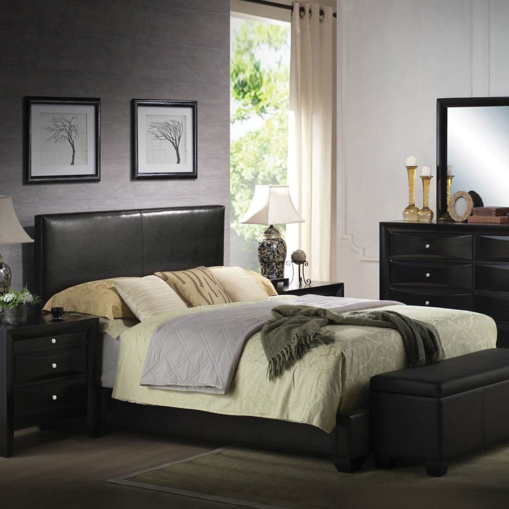 ACME Furniture - Ireland III - Eastern King Bed - Black Synthetic Leather - 14337EK view 6
