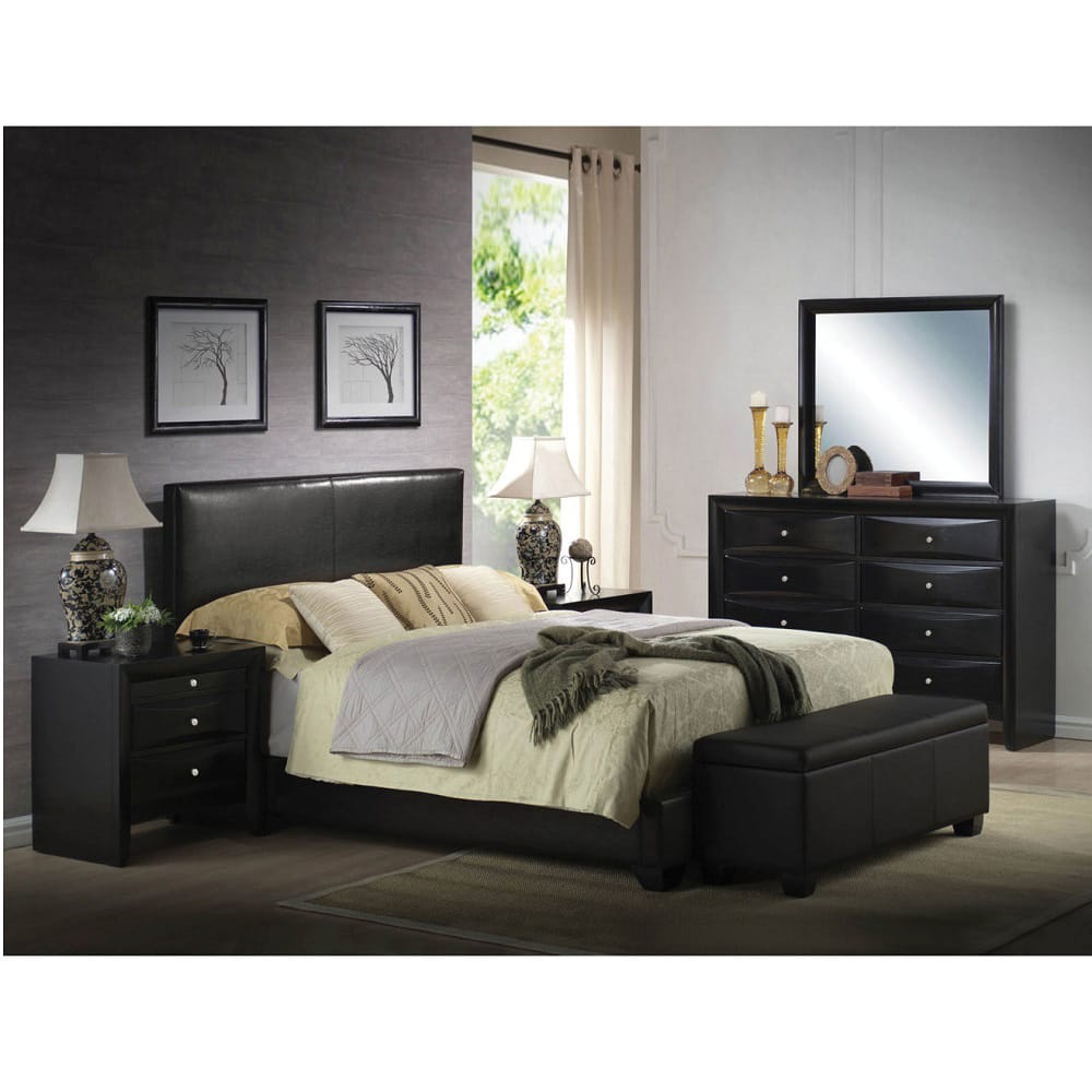 ACME Furniture - Ireland III - Eastern King Bed - Black Synthetic Leather - 14337EK view 7