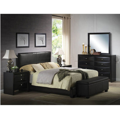 ACME Furniture - Ireland III - Eastern King Bed - Black Synthetic Leather - 14337EK view 7