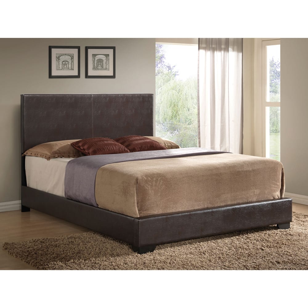 ACME Furniture - Ireland III - Eastern King Bed - Brown Synthetic Leather - 14367EK view 4