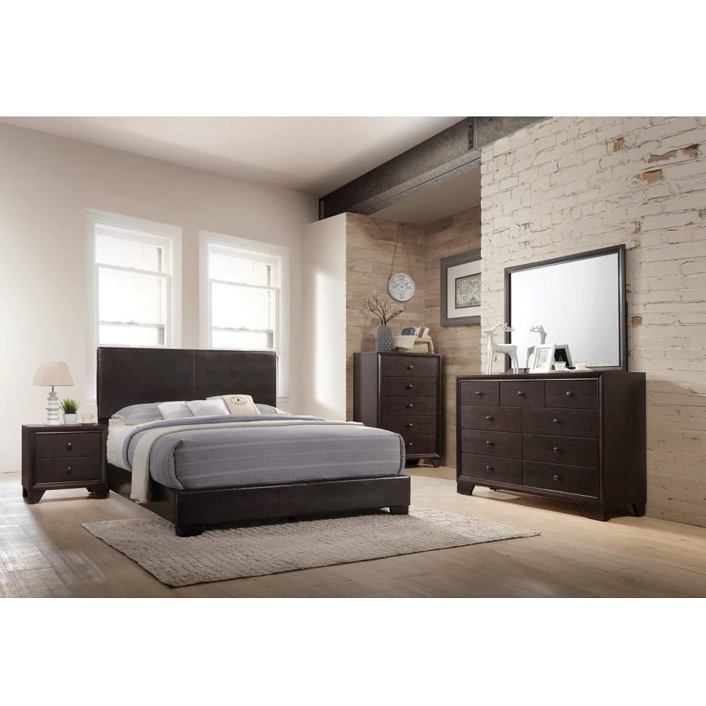 ACME Furniture - Ireland III - Eastern King Bed - Brown Synthetic Leather - 14367EK view 5