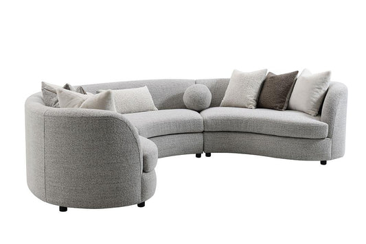 ACME Furniture - Ivria Sectional Sofa w/9 Pillows - Gray Boucle - LV02541 veiw 2