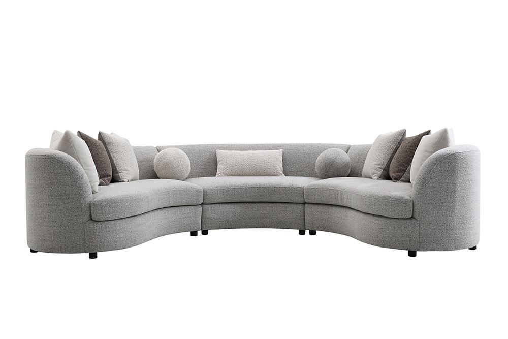 ACME Furniture - Ivria Sectional Sofa w/9 Pillows - Gray Boucle - LV02541 veiw 3