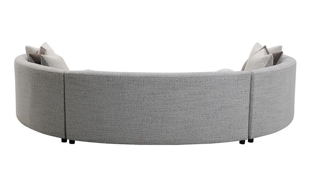 ACME Furniture - Ivria Sectional Sofa w/9 Pillows - Gray Boucle - LV02541 veiw 5
