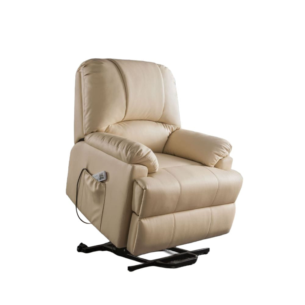 ACME Furniture - Ixora - Recliner w/Power Lift & Massage - Beige Synthetic Leather - 59286A view 1