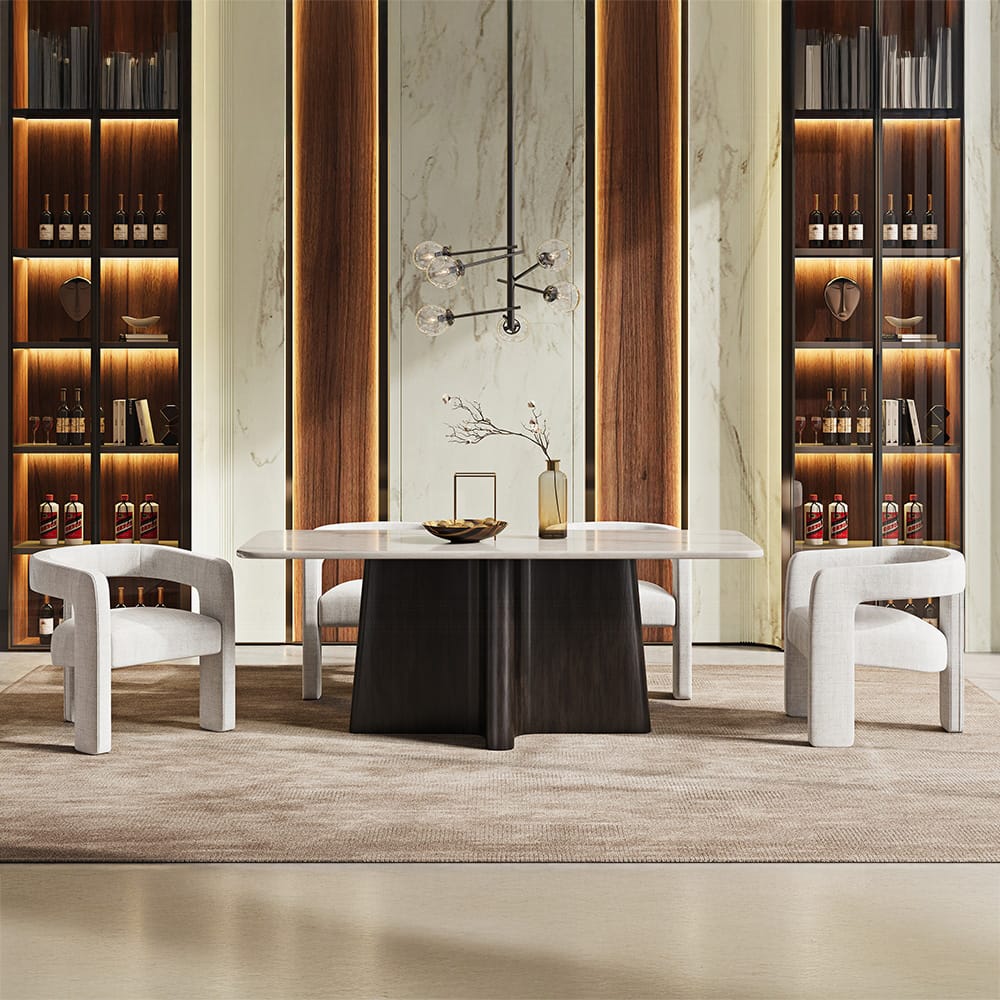 ACME Furniture - Jacory - Dining Table w/Bottocino Marble Top - Bottocino Marble Top &  Espresso - DN04775 view 6