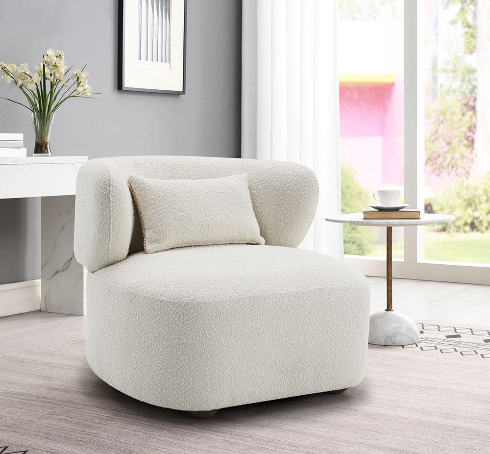 ACME Furniture - Jaicy Accent Chair w/Pillow - Beige Boucle - AC02589 veiw 2