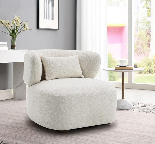 ACME Furniture - Jaicy Accent Chair w/Pillow - Beige Boucle - AC02589 veiw 2