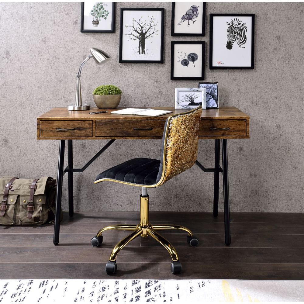 ACME Furniture - Jalia - Writing Desk - Rustic Oak & Black - 92645 view 2