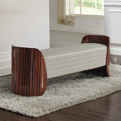 ACME Furniture - Jamonica - Bench - Glossy Wood Grain Top & Gold  - BD20027 view 3