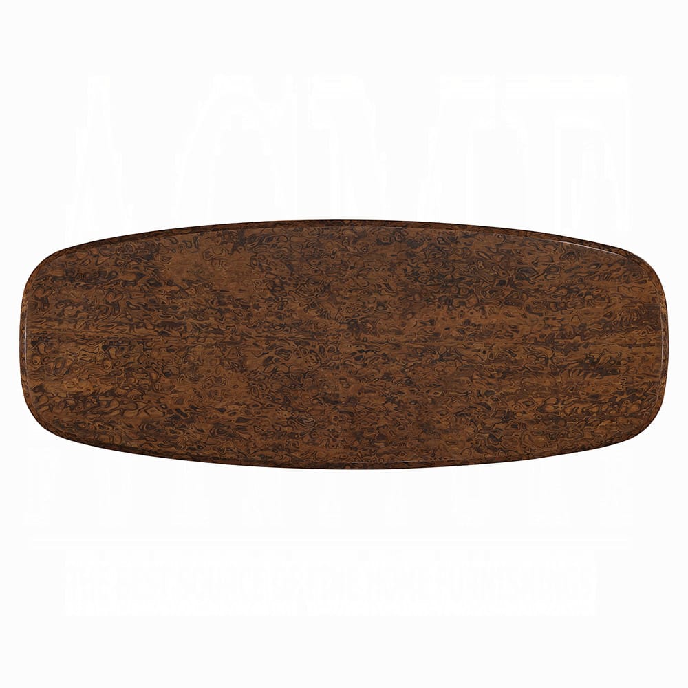 ACME Furniture - Jamonica - Dining Table - Glossy Wood Grain Top & Gold  - DN60020 view 3
