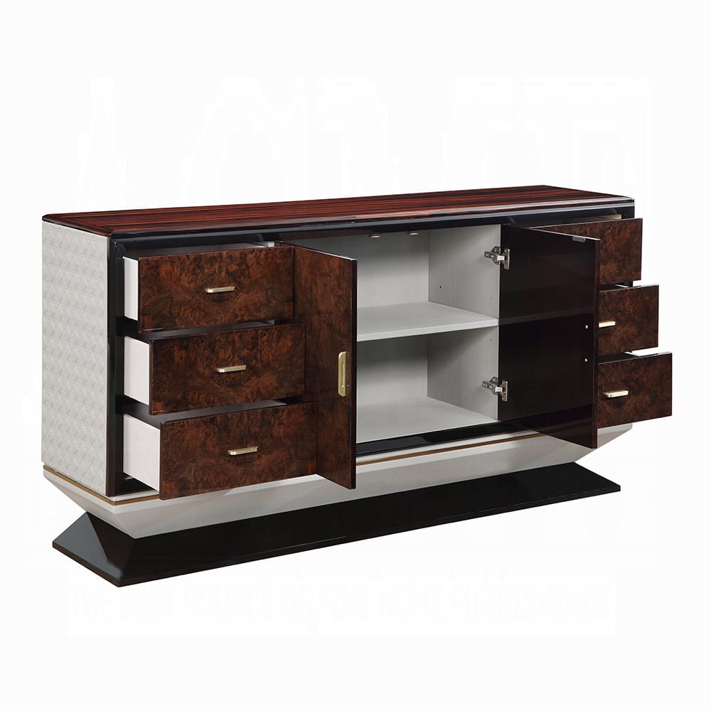 ACME Furniture - Jamonica - Dresser - Glossy Wood Grain Top & Gold  - BD20025 view 3