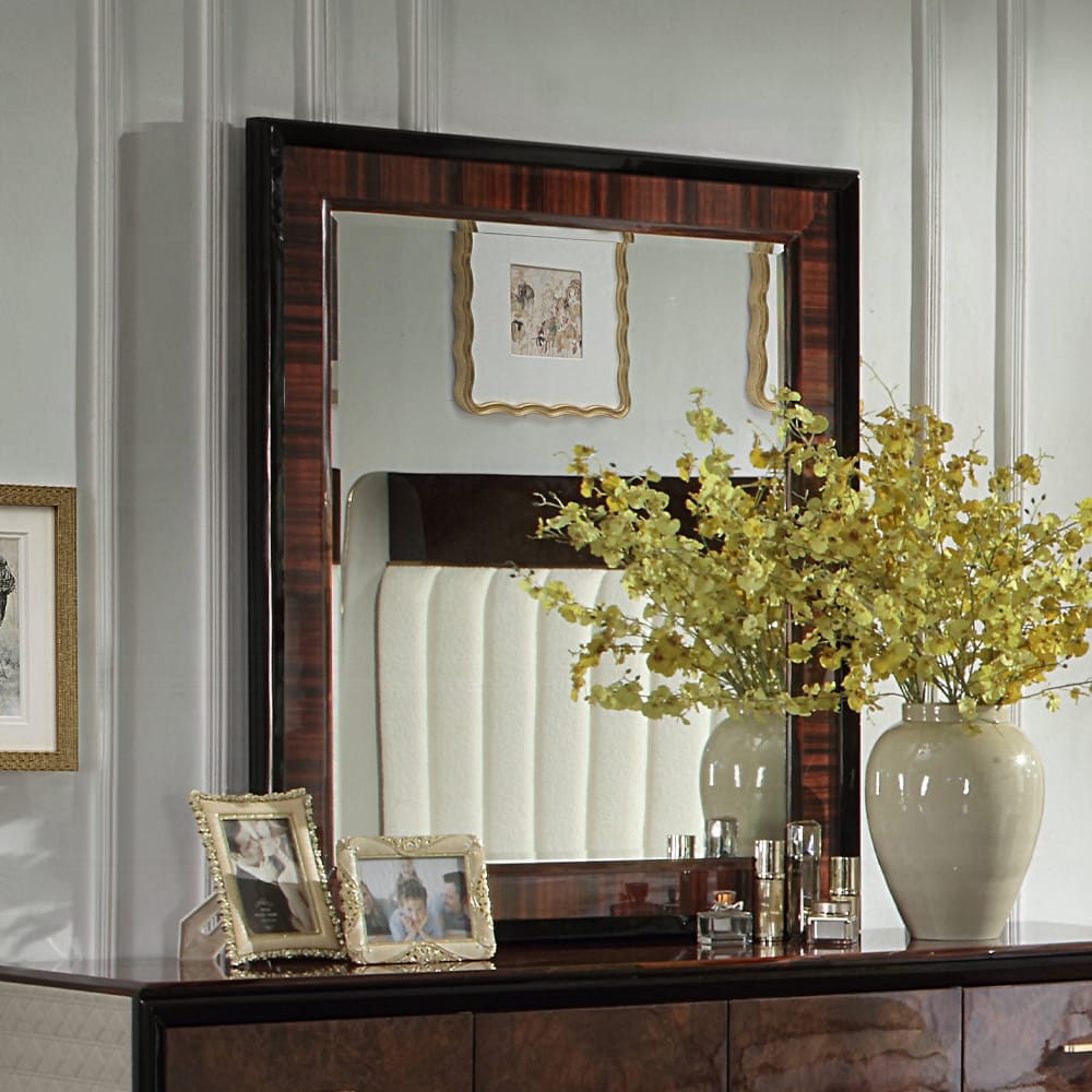 ACME Furniture - Jamonica - Mirror - Glossy Wood Grain Top & Gold  - BD20024 view 2