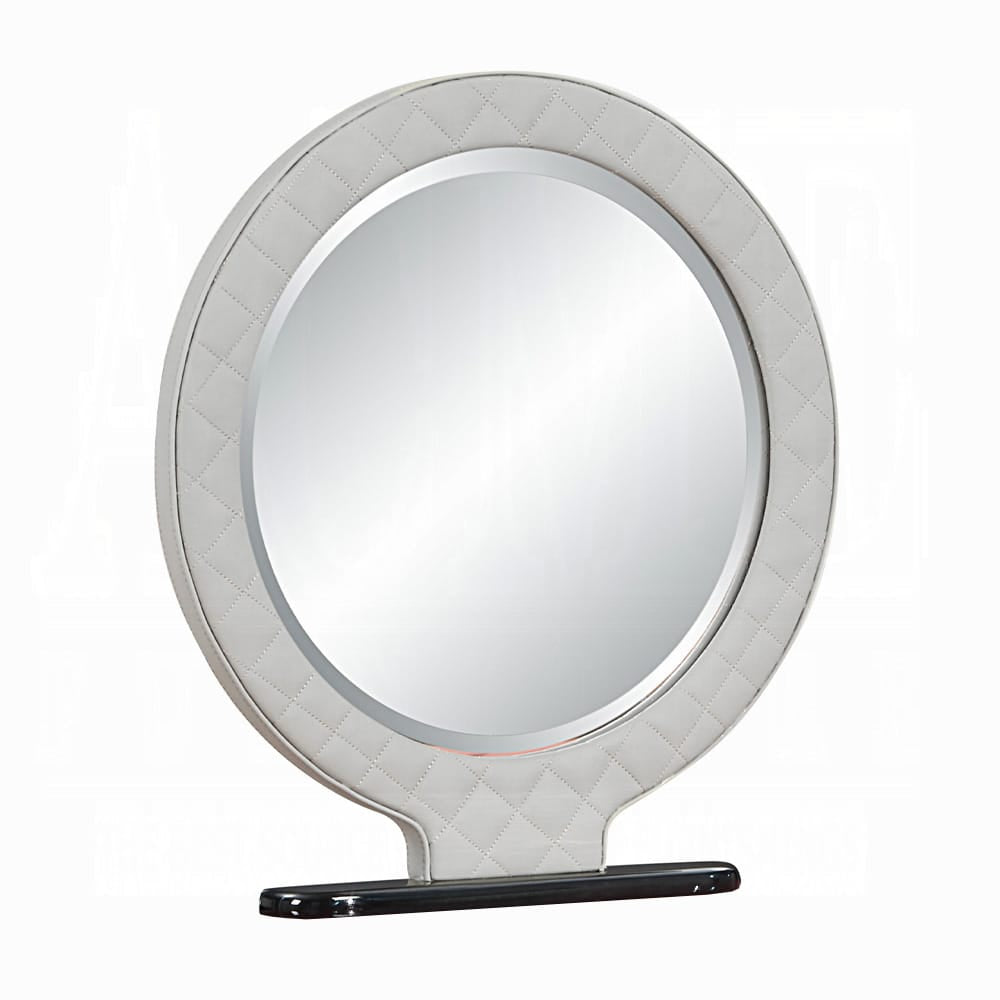 ACME Furniture - Jamonica - Vanity Mirror - Gray Synthetic Leather & Glossy Wood Grain Top  - AC20022 view 1