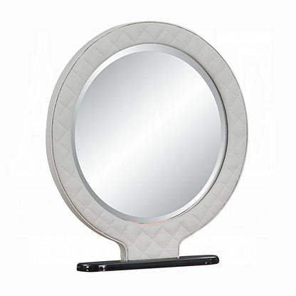 ACME Furniture - Jamonica - Vanity Mirror - Gray Synthetic Leather & Glossy Wood Grain Top  - AC20022 view 1