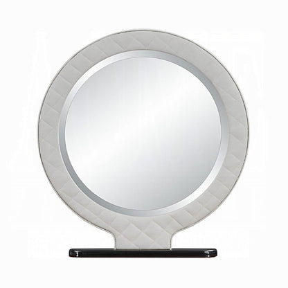 ACME Furniture - Jamonica - Vanity Mirror - Gray Synthetic Leather & Glossy Wood Grain Top  - AC20022 view 2