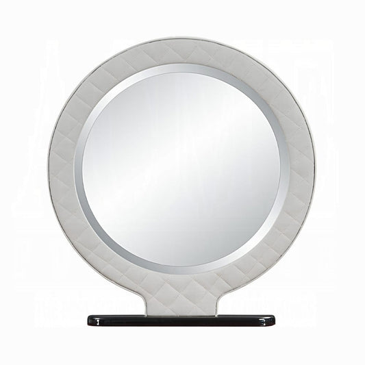 ACME Furniture - Jamonica - Vanity Mirror - Gray Synthetic Leather & Glossy Wood Grain Top - AC20022 view 2
