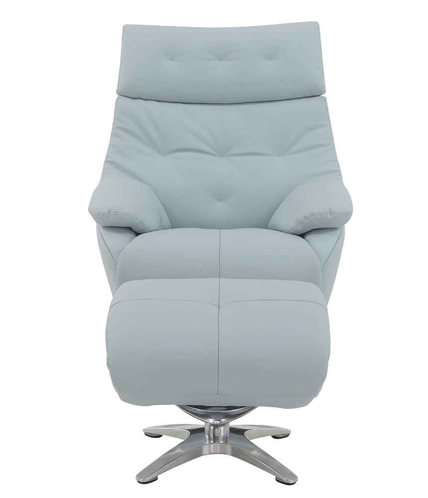 ACME Furniture - Janella Accent Chair w/Swivel & Ottoman - Babyblue Top Grain Leather - AC02990 veiw 5