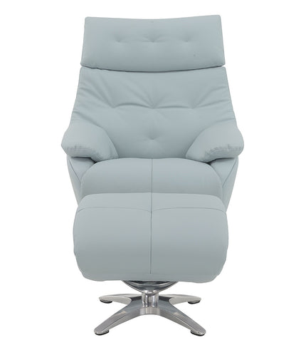 ACME Furniture - Janella Accent Chair w/Swivel & Ottoman - Babyblue Top Grain Leather - AC02990 veiw 5