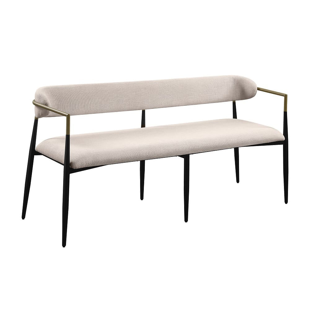 ACME Furniture - Jaramillo - Bench - Beige Linen & Black  - DN02698 view 1