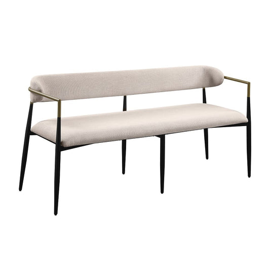 ACME Furniture - Jaramillo - Bench - Beige Linen & Black  - DN02698 view 1