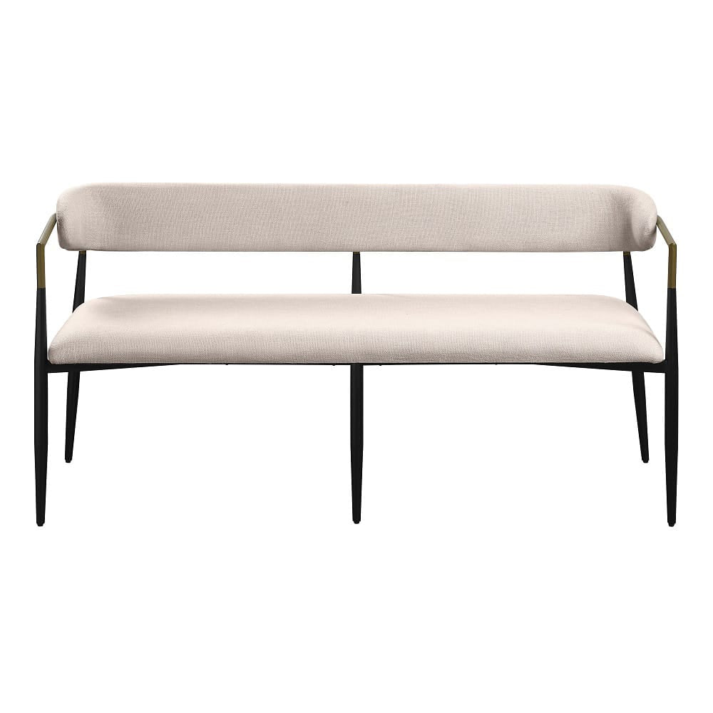 ACME Furniture - Jaramillo - Bench - Beige Linen & Black  - DN02698 view 2