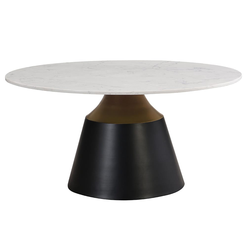 ACME Furniture - Jaramillo - Coffee Table - White Engineered  Marble Top & Black  - LV04045 view 1