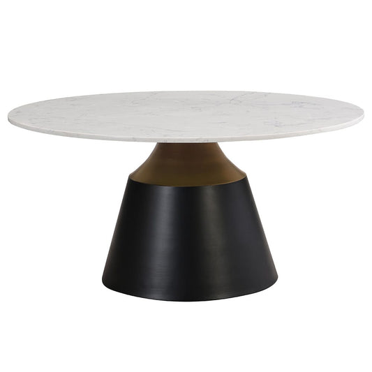 ACME Furniture - Jaramillo - Coffee Table - White Engineered  Marble Top & Black  - LV04045 view 1