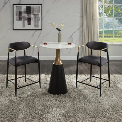 ACME Furniture - Jaramillo Counter Height Table - Natural Marble Top & Black Finish - DN02655 view 5
