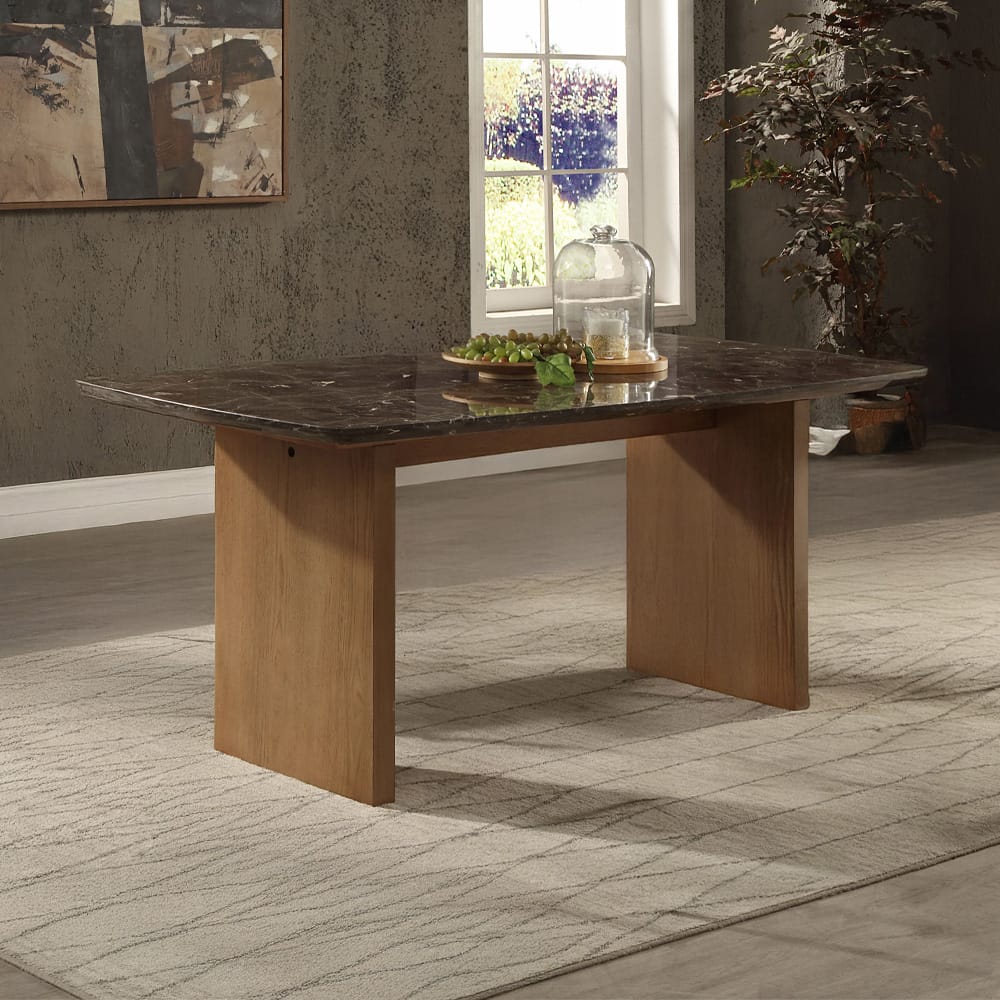 ACME Furniture - Jaramillo - Dining Table - Natural Marble Top & Natural  - DN03465 view 4