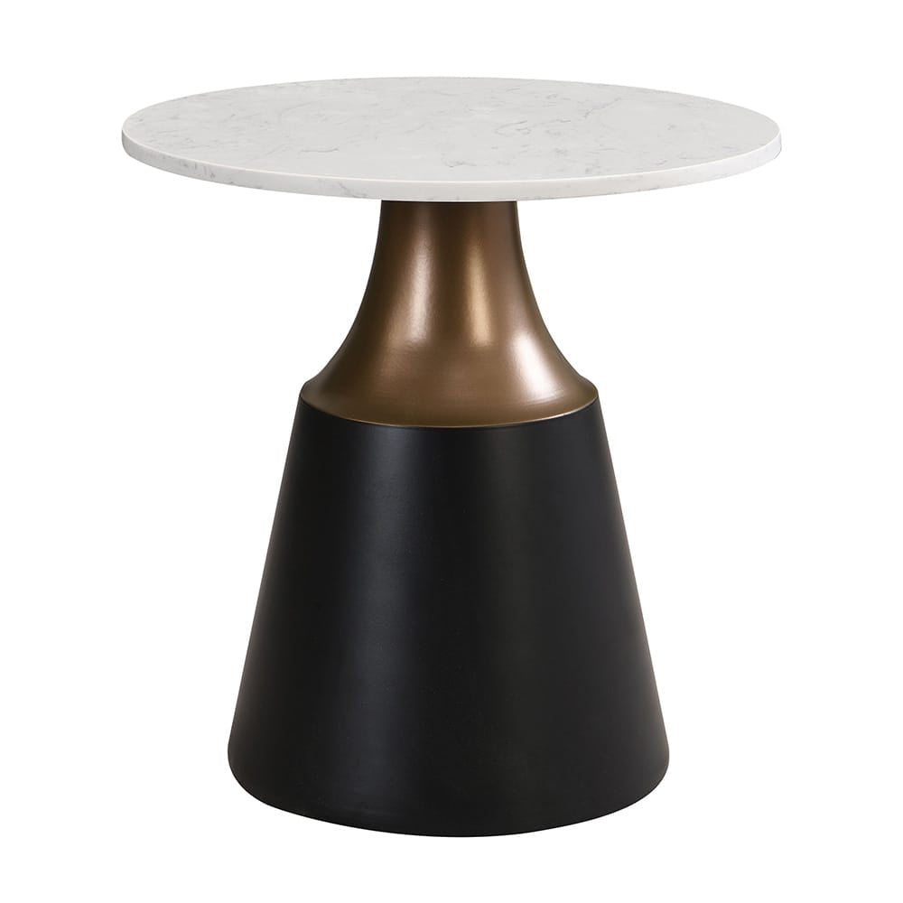 ACME Furniture - Jaramillo - End Table - White Engineered  Marble Top & Black  - LV04046 view 1