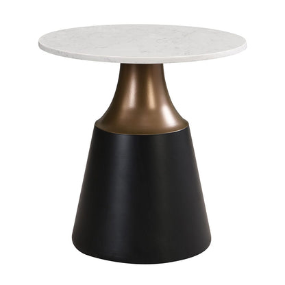 ACME Furniture - Jaramillo - End Table - White Engineered  Marble Top & Black  - LV04046 view 1
