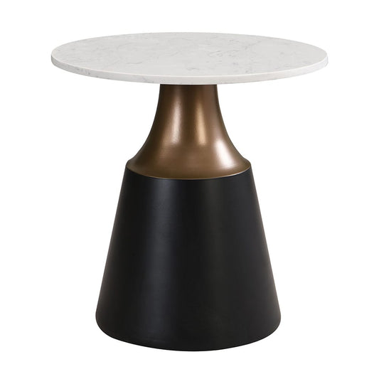 ACME Furniture - Jaramillo - End Table - White Engineered  Marble Top & Black  - LV04046 view 1