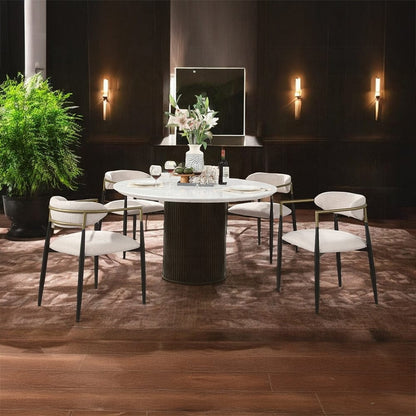 ACME Furniture - Jaramillo Round Dining Table - Engineering Marble Top & Black - DN02141 view 7